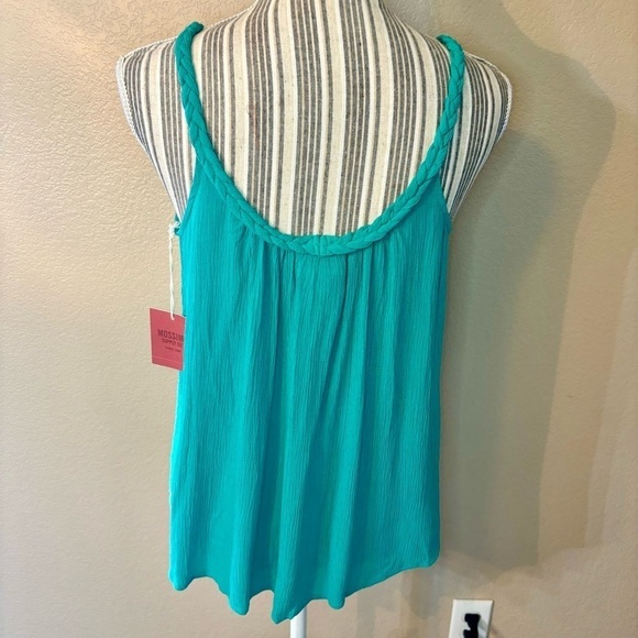 NWT Mossimo Tank Top XS Teal / Jade Green Braided Straps Rayon Boho - Picture 6 of 13